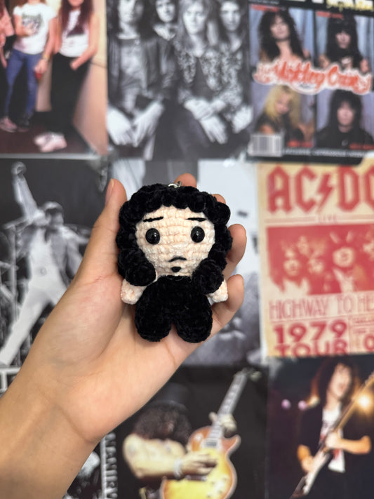 Metal guitarist inspired keychain