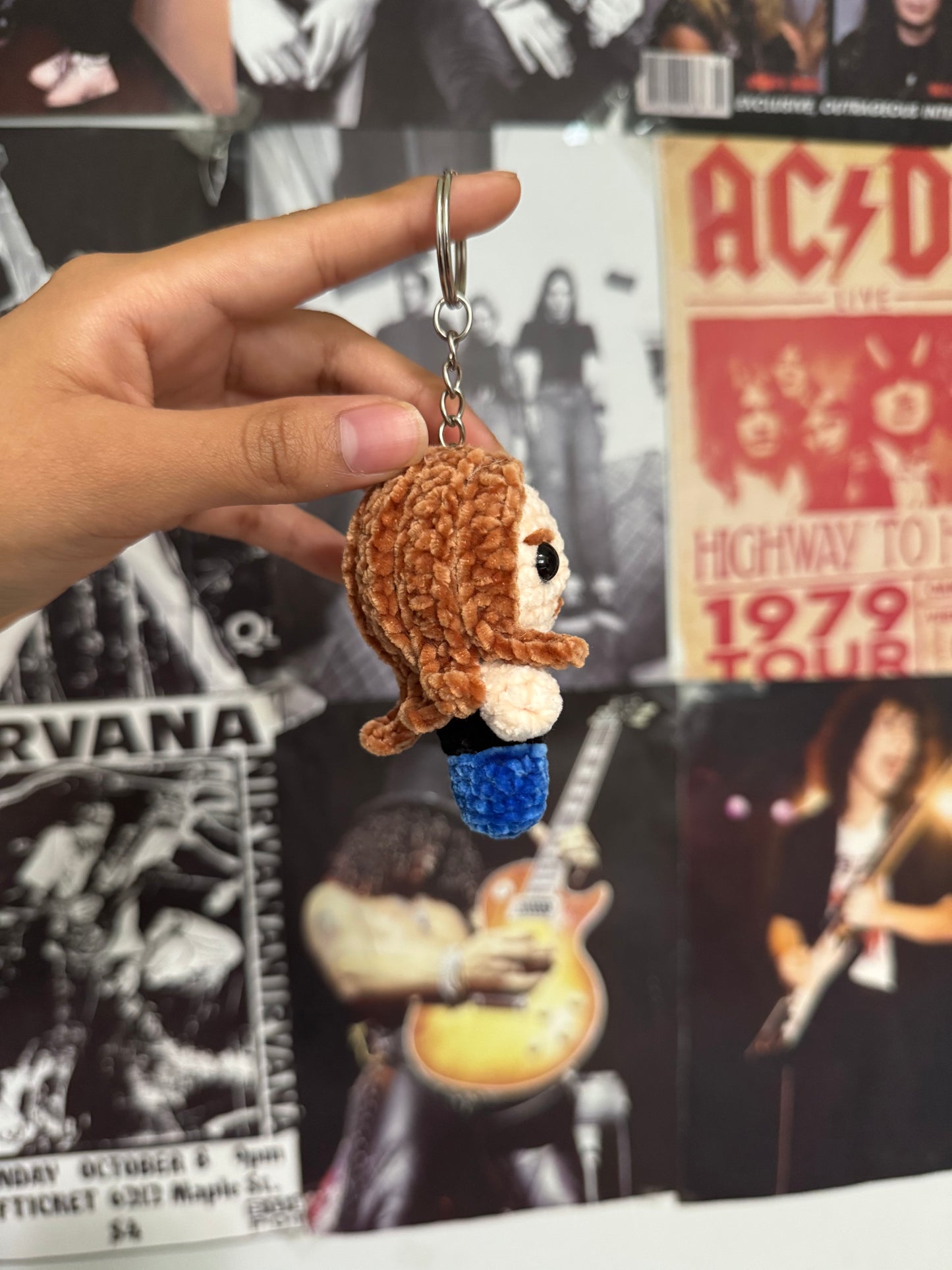 Iconic bassist inspired keychain
