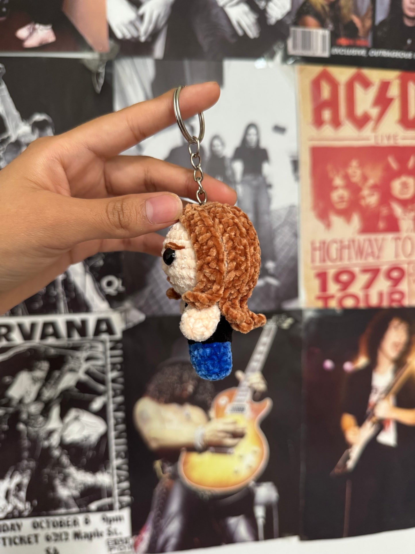 Iconic bassist inspired keychain