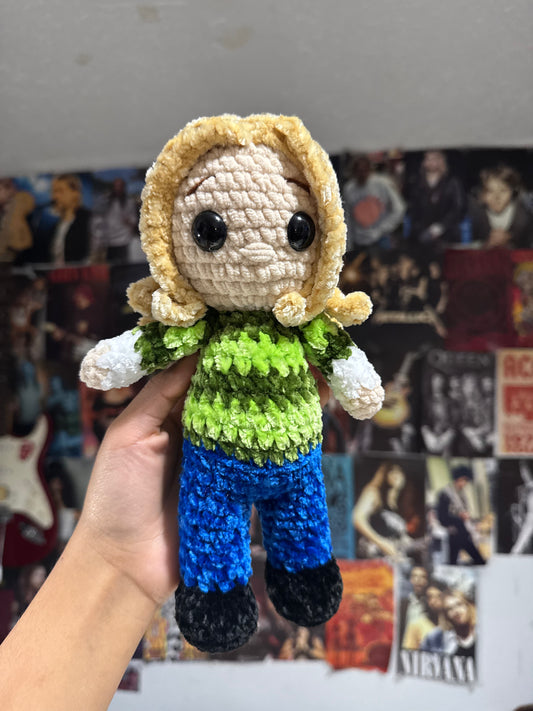 Grunge Rock Icon Inspired Plush - green stripped shirt.
